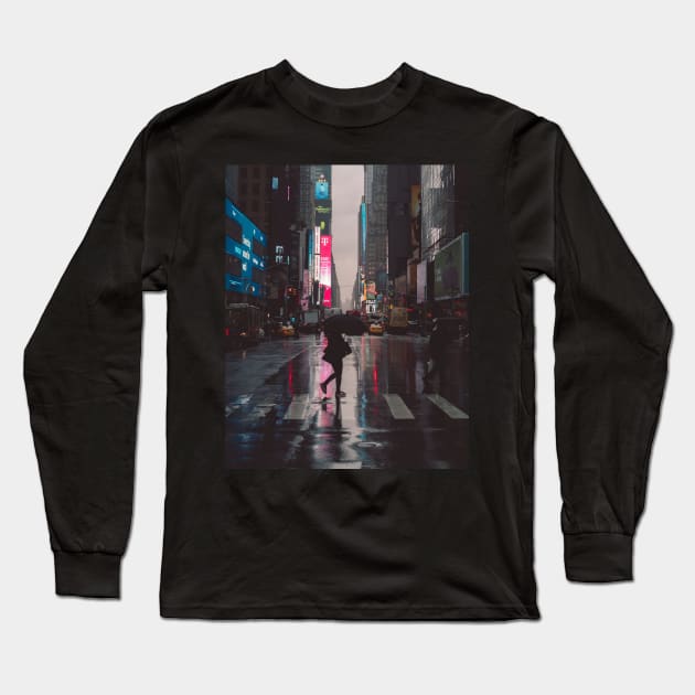 Woman in neon city Long Sleeve T-Shirt by aestheticand